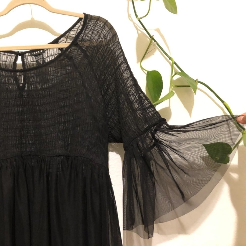 Torrid Sheer Ruffle Top - Picture 2 of 2